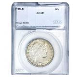 1914-S Barber Half Dollar SEGS AU58+