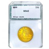 1899 $10 Gold Eagle PCI MS62