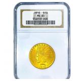 1910 $10 Gold Eagle NGC MS63