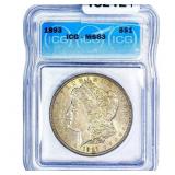 1893 Morgan Silver Dollar ICG MS63