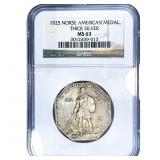 1925 Norse American Thick Silver Medal .5663oz ASW