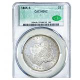 1885-S Morgan Silver Dollar CAC MS62