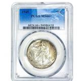 1945 Walking Liberty Half Dollar PCGS MS66+