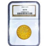 1854-S $10 Gold Eagle NGC AU50