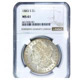 1883-S Morgan Silver Dollar NGC MS61