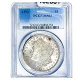 1892 Morgan Silver Dollar PCGS MS63