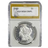 1880 Morgan Silver Dollar PGA MS64 DMPL