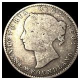 1873 Newfoundland Silver 10 Cents LIGHTLY CIRCULAT