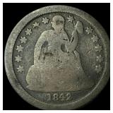 1842-O Silver Seated Liberty Dime NICELY  CIRCULA