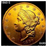 1860-S $20 Gold Double Eagle UNCIRCULATED
