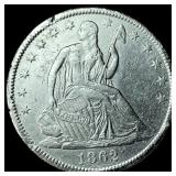1862-S Silver Seated Liberty Half Dollar HIGH  GR