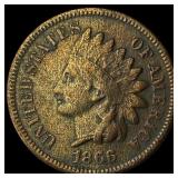 1866 Indian Head Cent ABOUT UNCIRCULATED