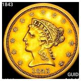 1843 $2.50 Gold Quarter Eagle UNCIRCULATED