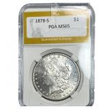 1878-S Morgan Silver Dollar PGA MS65