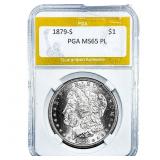 1879-S Morgan Silver Dollar PGA MS65 PL