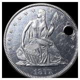 1877 Seated Liberty Half Dollar (holed) HIGH GRADE