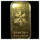 Swiss Bank Corporation 1/3oz Gold Bar .9999  HIGH