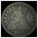 1843 Seated Liberty Quarter LIGHTLY  CIRCULATED