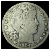 1904-S Silver Barber Half Dollar LIGHTLY  CIRCULA