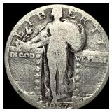 1927-S Silver Standing Liberty Quarter  LIGHTLY C