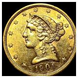 1901-S $5 Gold Half Eagle