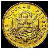 1910 Peru Gold 5 Soles