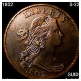 1802 S-225 Draped Bust Large Cent UNCIRCULATED