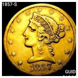 1857-S $5 Gold Half Eagle HIGH GRADE