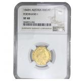 1848A Austria Ferdinand I Gold Ducat NGC XF40