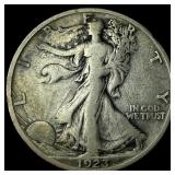 1923-S Silver Walking Liberty Half Dollar  LIGHTL