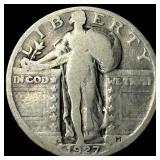 1927-S Silver Standing Liberty Quarter  LIGHTLY C