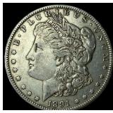 1891 Silver Morgan Dollar CLOSELY  UNCIRCULATED