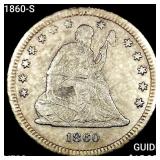 1860-S Seated Liberty Quarter LIGHTLY CIRCULATED