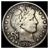 1915-D Silver Barber Half Dollar NEARLY UNCIRCULAT