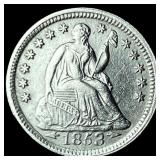1853 Silver Seated Liberty Half Dime CLOSELY  UNC
