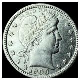 1900 Barber Silver Quarter CHOICE AU
