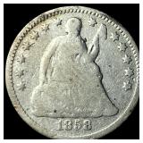 1858 Seated Liberty Half Dime NICELY  CIRCULATED