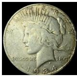 1934-S Peace Silver Dollar NEARLY  UNCIRCULATED