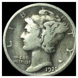 1921 Silver Mercury Dime LIGHTLY CIRCULATED