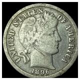 1896 Silver Barber Dime LIGHTLY CIRCULATED
