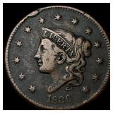 1836 Coronet Head Large Cent ABOUT  UNCIRCULATED