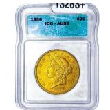 1856 $20 Gold Double Eagle ICG AU53