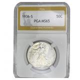 1936-S Walking Liberty Half Dollar PGA MS65