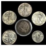 [6]1894-1947 U.S. Silver Quarter & Half Dollar Lot