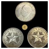 [4]1865-1935 Cuba Silver 1 Peso&Mexico Gold Token