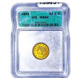 1903 $2.50 Gold Quarter Eagle ICG MS64