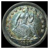 1857 Silver Seated Liberty Dime CHOICE AU