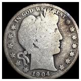1904-S Silver Barber Half Dollar NICELY CIRCULATED