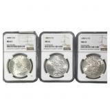 [3] 1880-1890 Morgan Silver Dollar NGC MS61