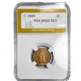 1909 Indian Head Cent PGA MS65 RD
